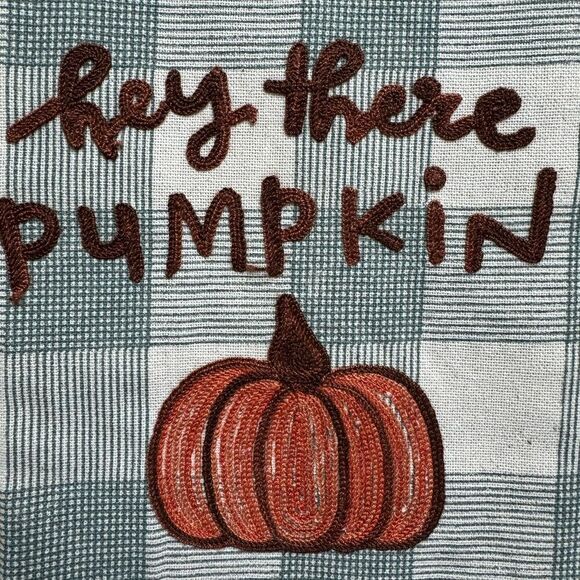 Hey There Pumpkin Set of 2 Plaid Dishtowels 100% Cotton NWT - Picture 2 of 7